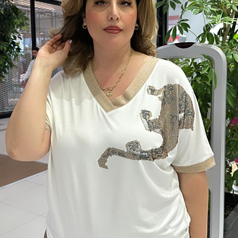 🌸Frühjahrs-Specials💐 Lässiges, elegantes, bedrucktes V-Ausschnitt-Top für Damen