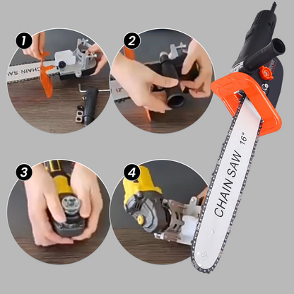 🔥★★★★★ 4.8/5.0 Amazon Bewertung🔥🔥Adaptersatz für Kettensägenumbau - Winkelschleifer in Kettensäge umbauen