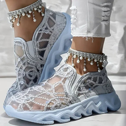 🌴Sommerangebote🌴💃Sommerliche Mesh-Stickerei-Loafer