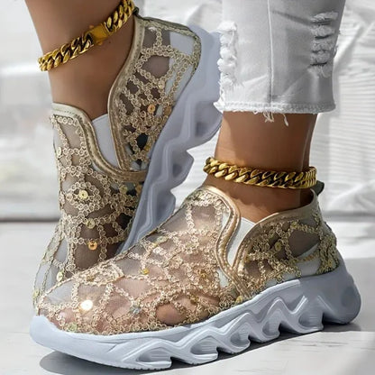 🌴Sommerangebote🌴💃Sommerliche Mesh-Stickerei-Loafer
