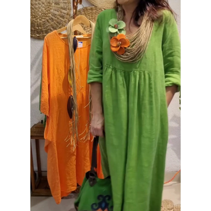 💖Limited Sale 49% OFF💖✨Lässiges langärmeliges Leinenkleid im Boho-Stil für Frauen