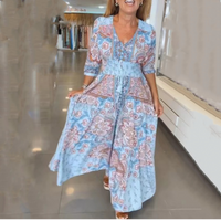 🔥 Frühjahr/Sommer Sale - 50% OFF 💃 Elegante Floral Drawstring Long Dresses für Damen