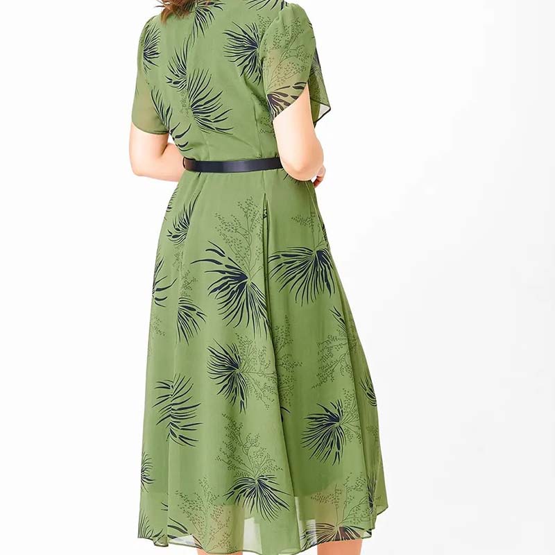 🌸Frühjahrsangebote💐 Damen A-Linien Midikleid mit Gürtel👗