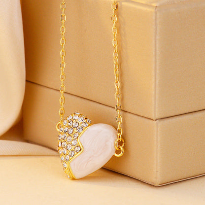✨ 2025 New Couple Halskette📿💖Premium Gold Diamant Magnetische Herz Halskette