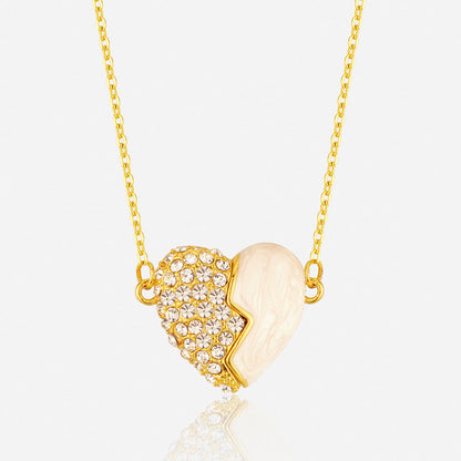 ✨ 2025 New Couple Halskette📿💖Premium Gold Diamant Magnetische Herz Halskette