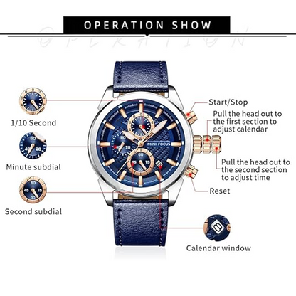 ✨2025 Brandneues Design - Heute mit 50% Rabatt kaufen!⌚Lässige elegante Herren Quarzuhr mit leuchtendem Zifferblatt