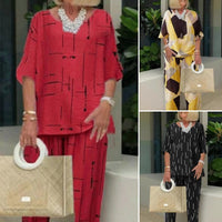 💕Modischer Damen-Zweiteiler in lockerem Schnitt: Halbarm-Top & Hose