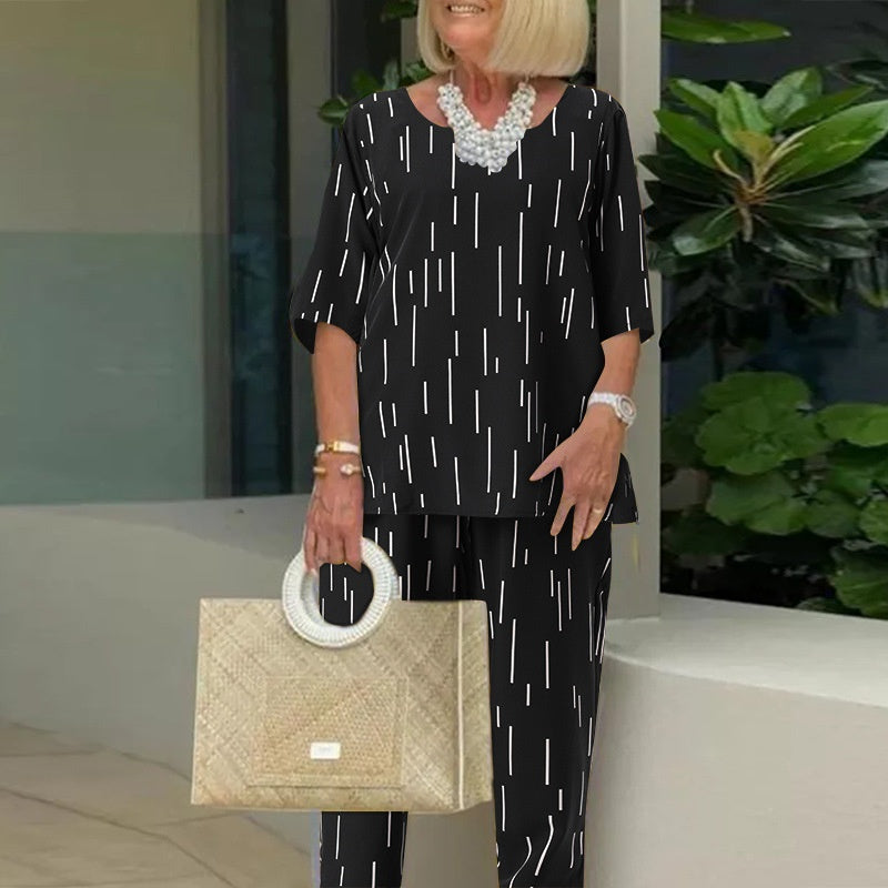 💕Modischer Damen-Zweiteiler in lockerem Schnitt: Halbarm-Top & Hose