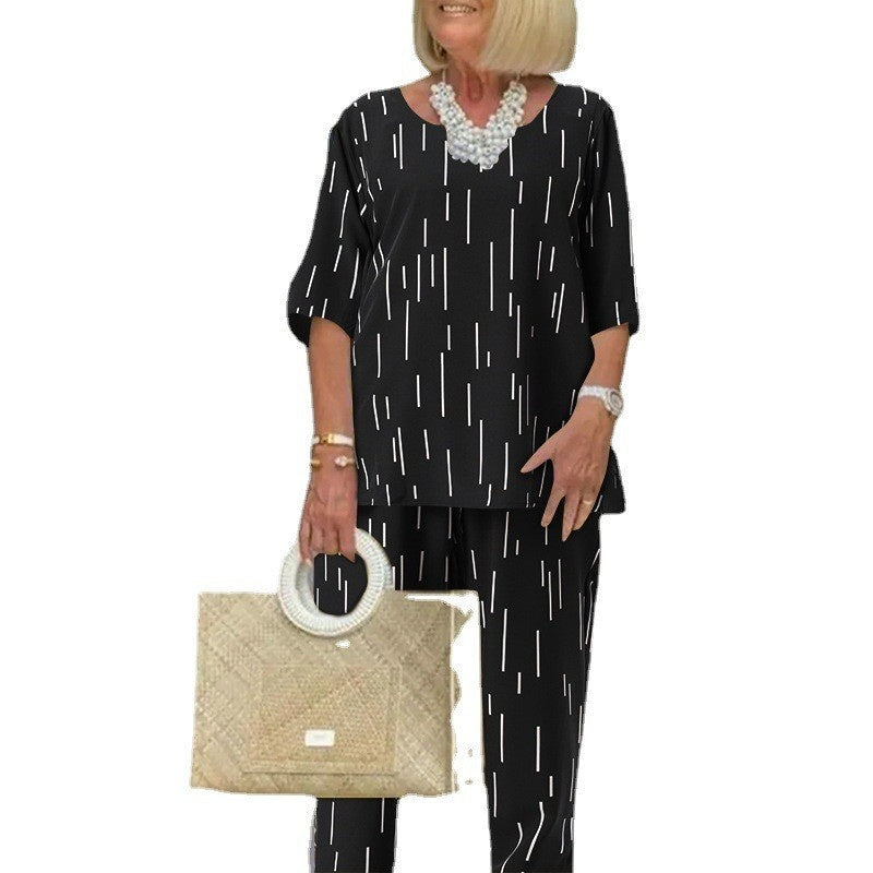 💕Modischer Damen-Zweiteiler in lockerem Schnitt: Halbarm-Top & Hose