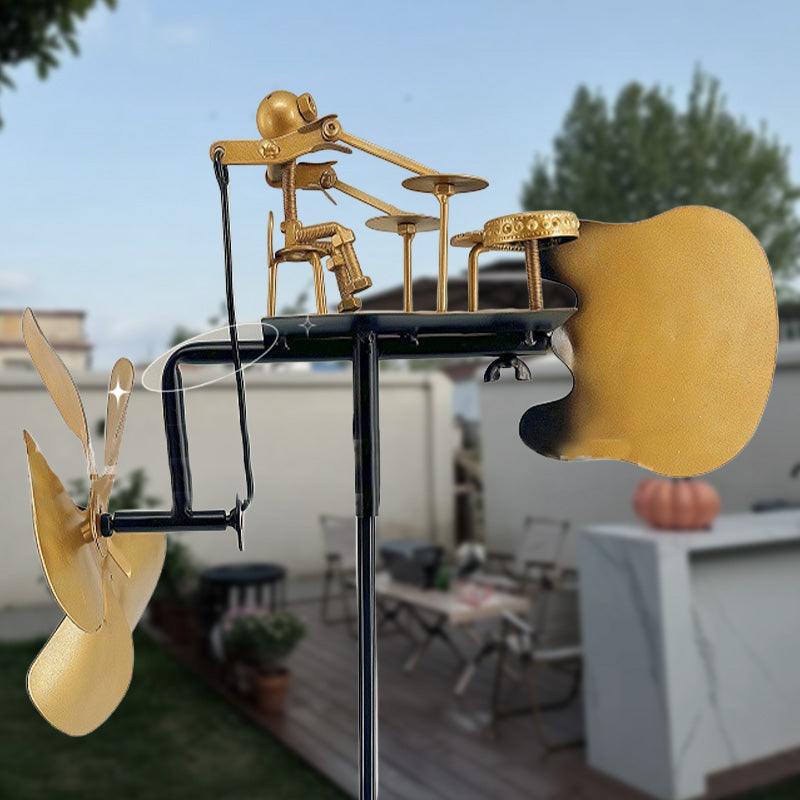 🥁Handgefertigte Metal-Rockband-Windmühle🎁