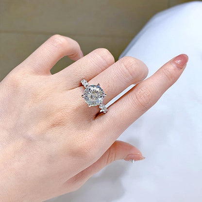 💍Geschenk für Sie | 5 Karat Mondlicht Sterling Silber Moissanit Ring