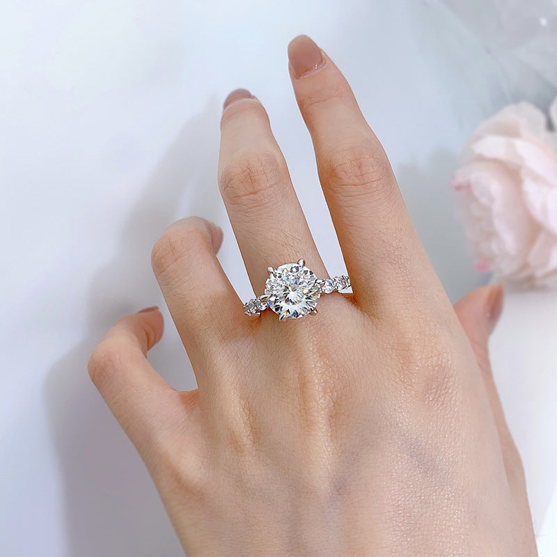💍Geschenk für Sie | 5 Karat Mondlicht Sterling Silber Moissanit Ring