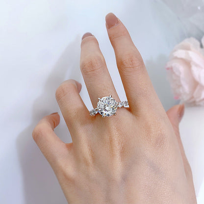 💍Geschenk für Sie | 5 Karat Mondlicht Sterling Silber Moissanit Ring