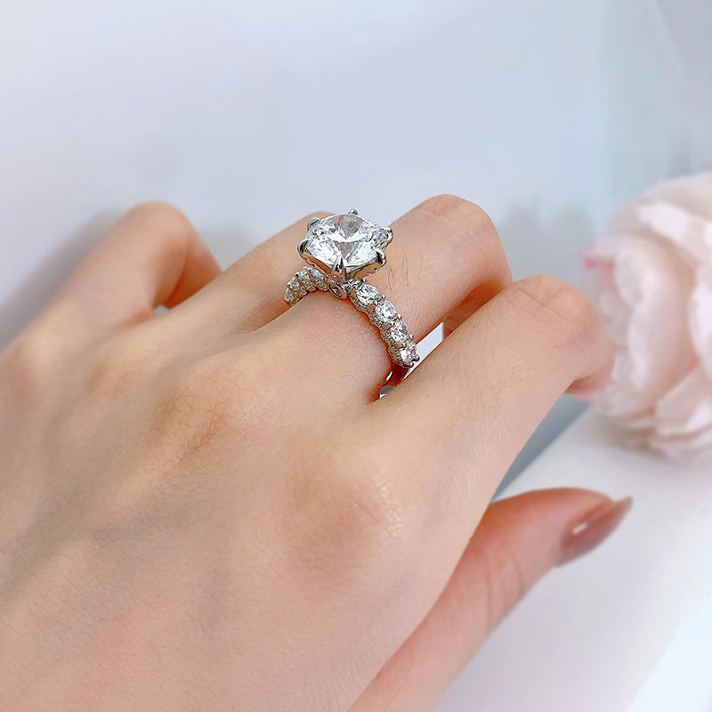 💍Geschenk für Sie | 5 Karat Mondlicht Sterling Silber Moissanit Ring