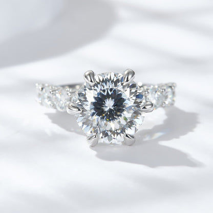💍Geschenk für Sie | 5 Karat Mondlicht Sterling Silber Moissanit Ring