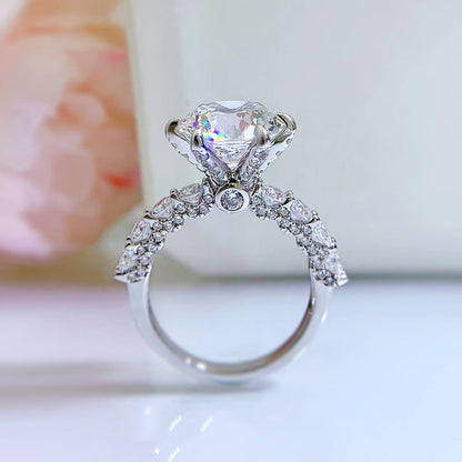 💍Geschenk für Sie | 5 Karat Mondlicht Sterling Silber Moissanit Ring