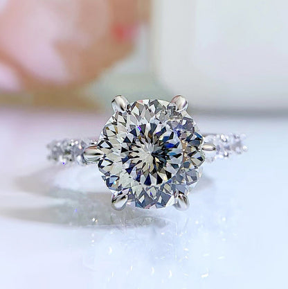 💍Geschenk für Sie | 5 Karat Mondlicht Sterling Silber Moissanit Ring