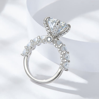 💍Geschenk für Sie | 5 Karat Mondlicht Sterling Silber Moissanit Ring