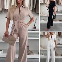 ✨2025 Neue Produkte💕Button-Down-Jumpsuit mit Taillenband für Damen