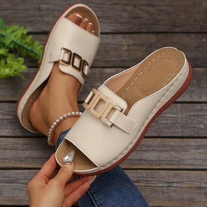 🔥Last day offer 50% OFF on 🏖️💞Bester Komfort - Bequeme orthopädische Keilabsatzsandalen für Frauen