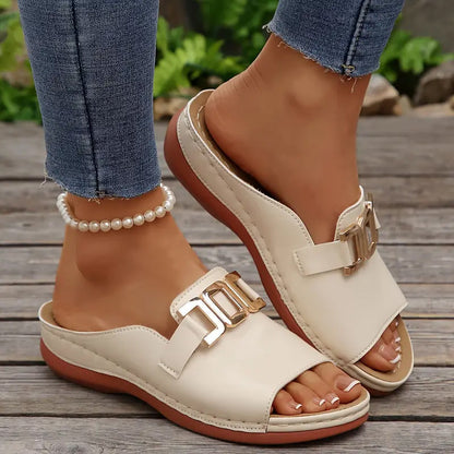 🔥Last day offer 50% OFF on 🏖️💞Bester Komfort - Bequeme orthopädische Keilabsatzsandalen für Frauen