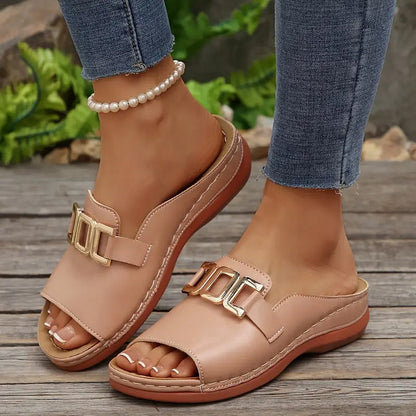 🔥Last day offer 50% OFF on 🏖️💞Bester Komfort - Bequeme orthopädische Keilabsatzsandalen für Frauen