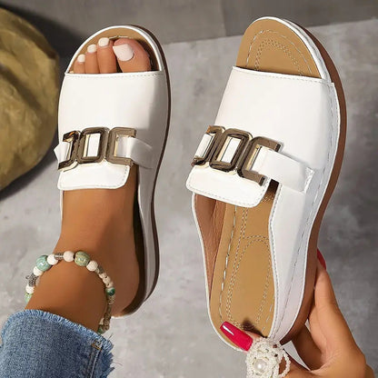 🔥Last day offer 50% OFF on 🏖️💞Bester Komfort - Bequeme orthopädische Keilabsatzsandalen für Frauen