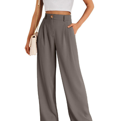 Lässige Hose mit hohem Bund und geradem Bein für Damen