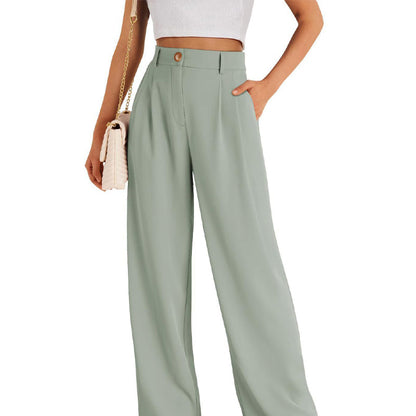 Lässige Hose mit hohem Bund und geradem Bein für Damen