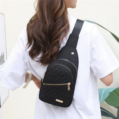 🛍️🎒Leichte Metall-Brusttasche mit Reißverschluss und Kabeldurchführung 🛍️– Exquisites Geschenk