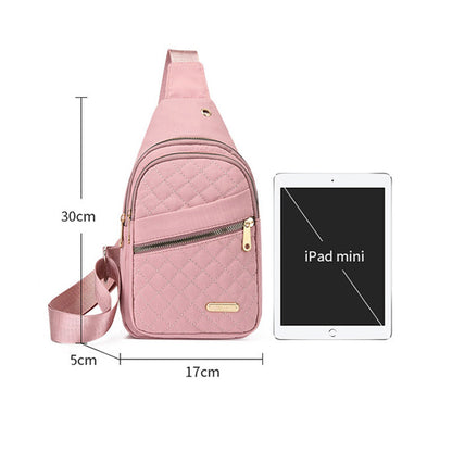 🛍️🎒Leichte Metall-Brusttasche mit Reißverschluss und Kabeldurchführung 🛍️– Exquisites Geschenk