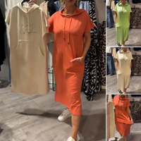 🌸💐Damenkleid mit kurzen Ärmeln und Kapuze🚀Kostenlosen Versand🚀