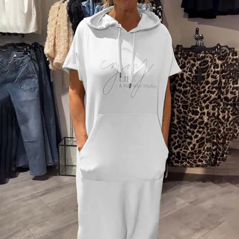 🌸💐Damenkleid mit kurzen Ärmeln und Kapuze🚀Kostenlosen Versand🚀