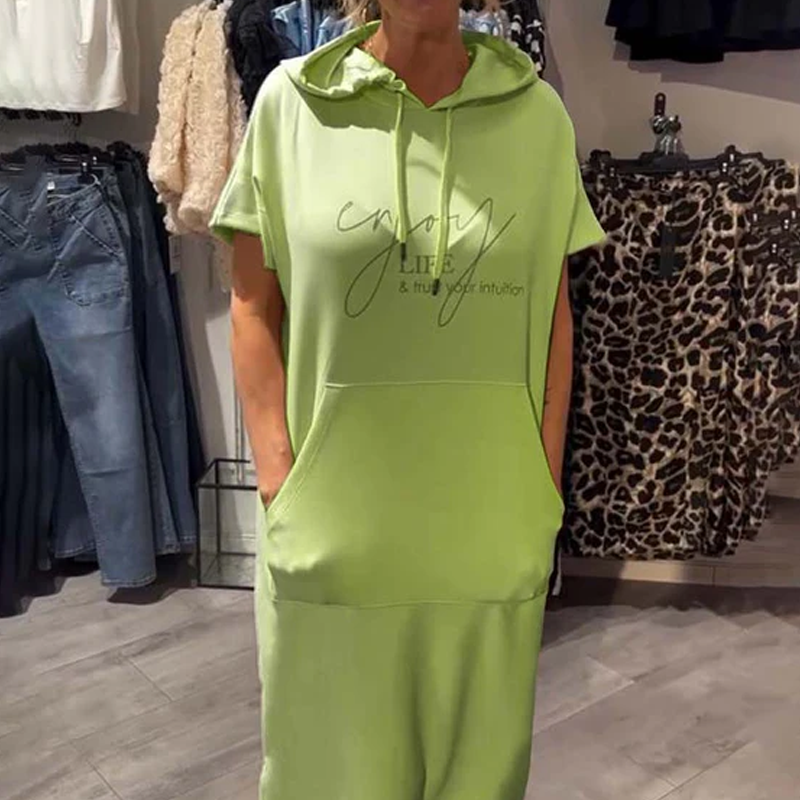 🌸💐Damenkleid mit kurzen Ärmeln und Kapuze🚀Kostenlosen Versand🚀