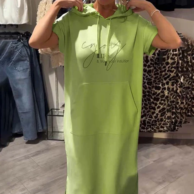 🌸💐Damenkleid mit kurzen Ärmeln und Kapuze🚀Kostenlosen Versand🚀