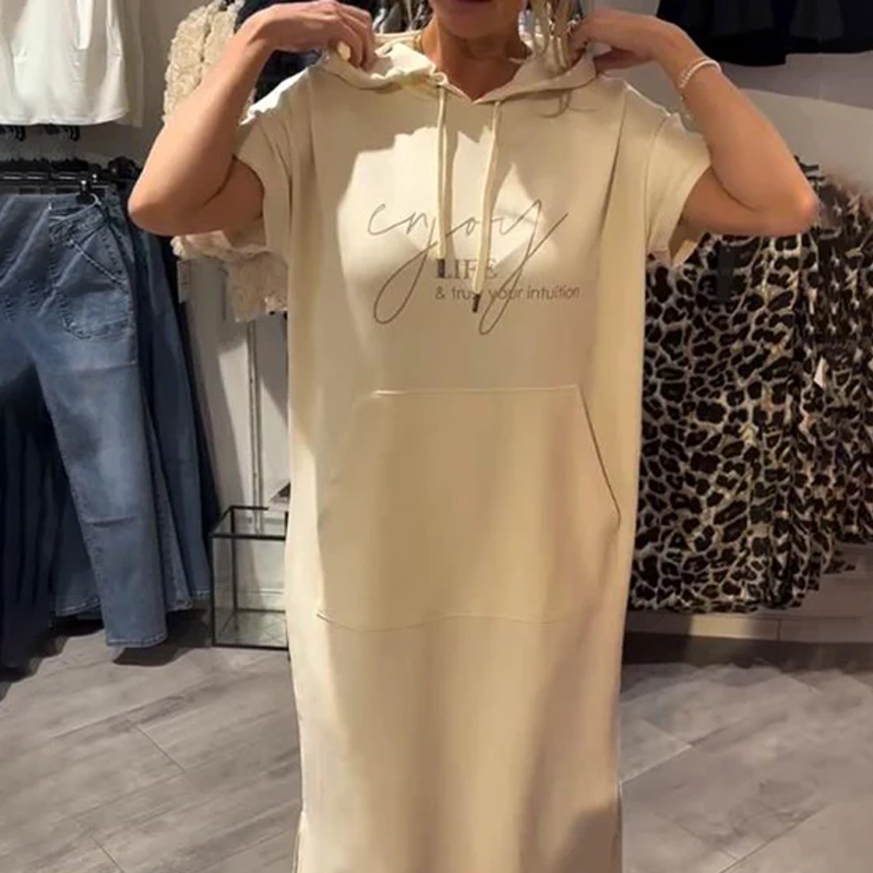 🌸💐Damenkleid mit kurzen Ärmeln und Kapuze🚀Kostenlosen Versand🚀