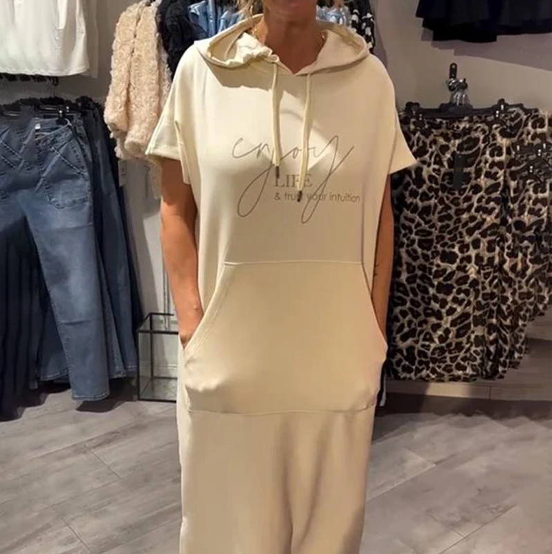 🌸💐Damenkleid mit kurzen Ärmeln und Kapuze🚀Kostenlosen Versand🚀