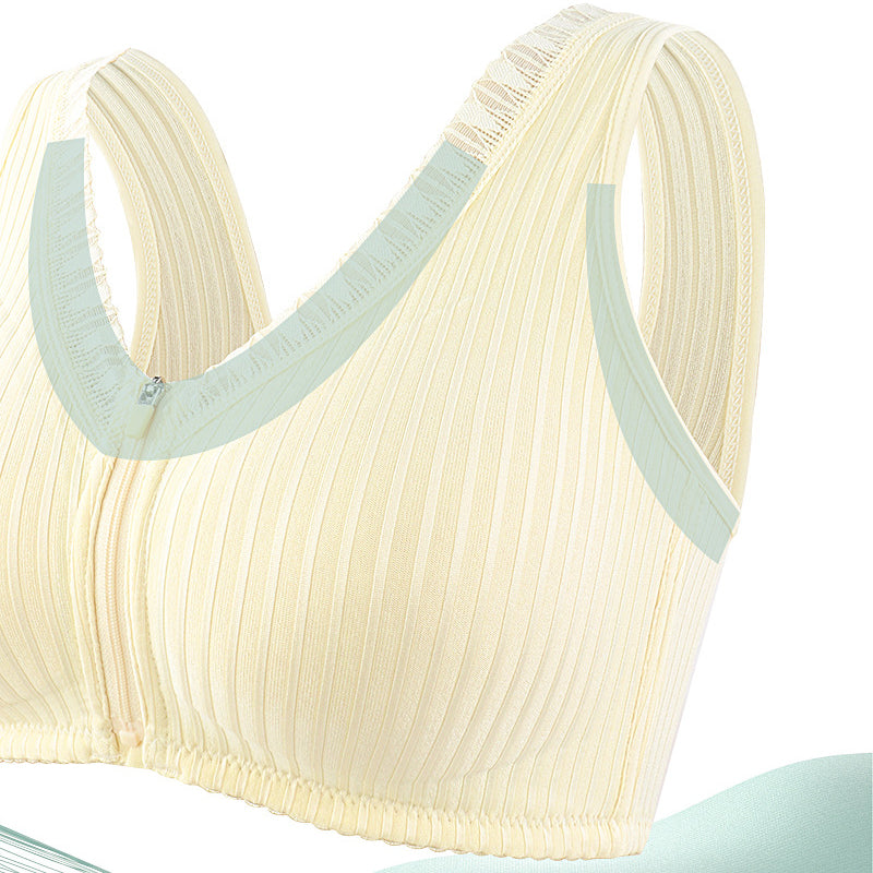 Wireless Push-Up Bra with Zip Front Closure