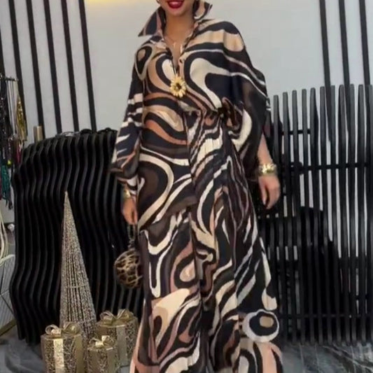 ❤️Modisches Damen-Set mit lockerem, bedrucktem Hemd und Hose mit weitem Bein, 2-teilig