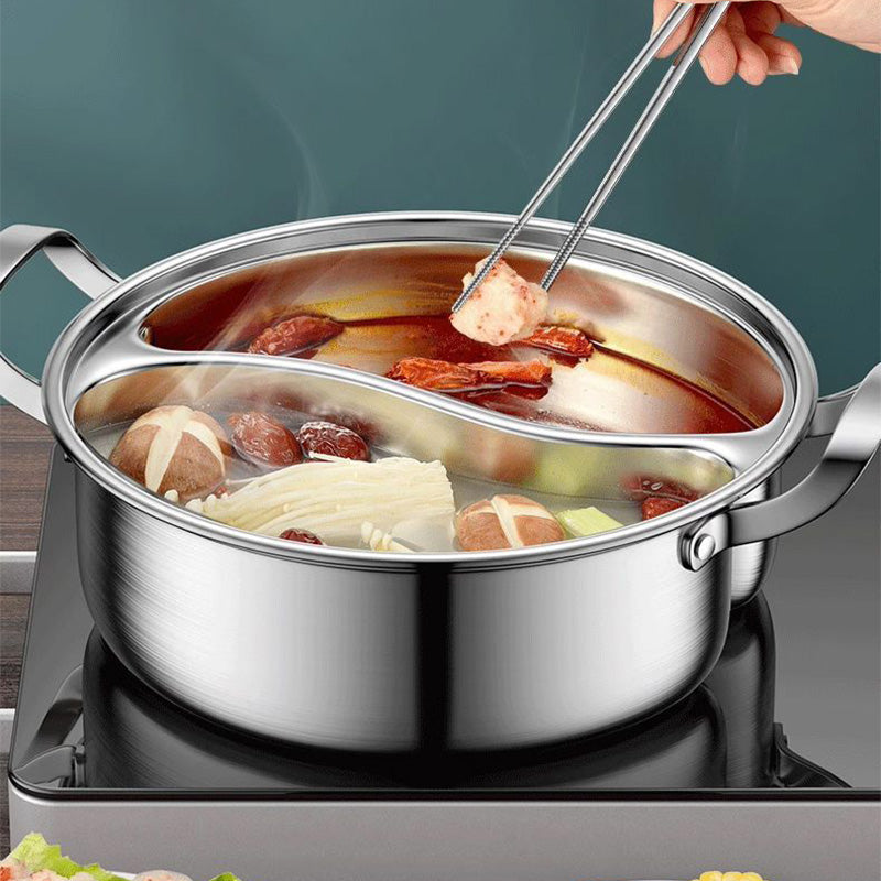 🏘️Essential For The Home Kitchen🍲Thickened Stainless Steel Dual Flavor Hot Pot