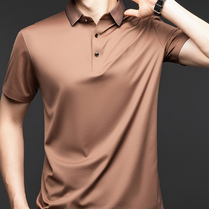 👔😎Herren T-Shirt mit kurzen Ärmeln und Hemdkragen im Business-Casual-Stil