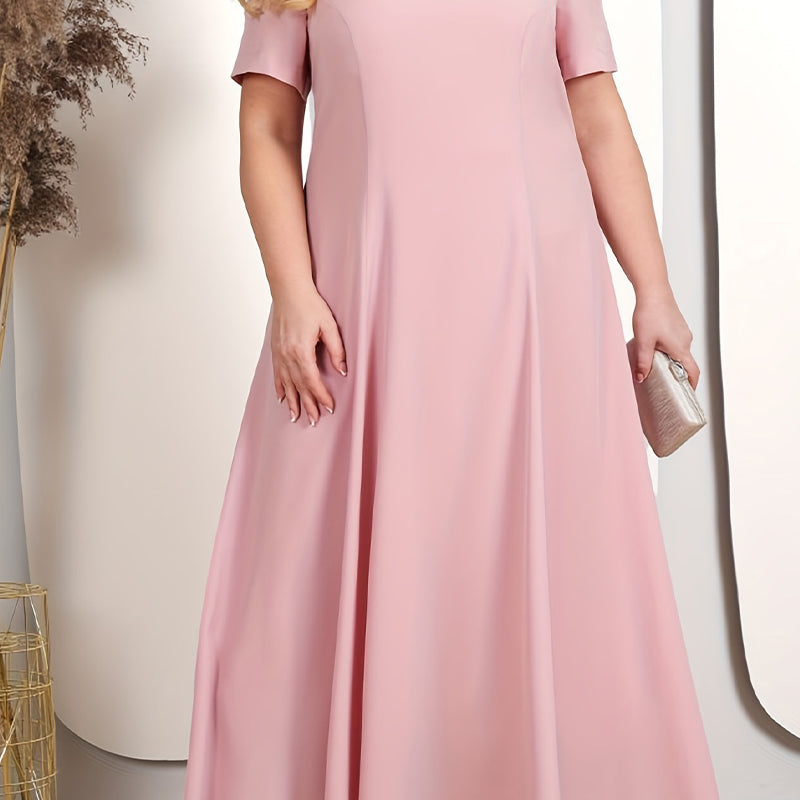 ✨💃Unifarbenes Damenkleid mit bestickter Jacke aus Spitze