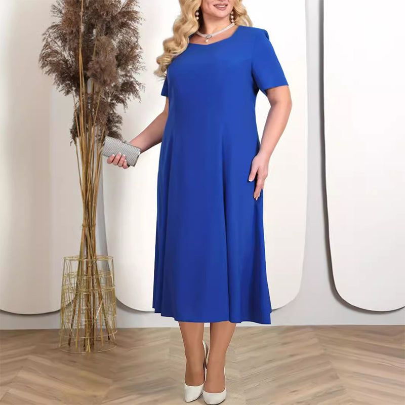 ✨💃Unifarbenes Damenkleid mit bestickter Jacke aus Spitze