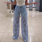💃Sommermode vorwärts🌸🔥 Gespleißte Jeans mit Spitze