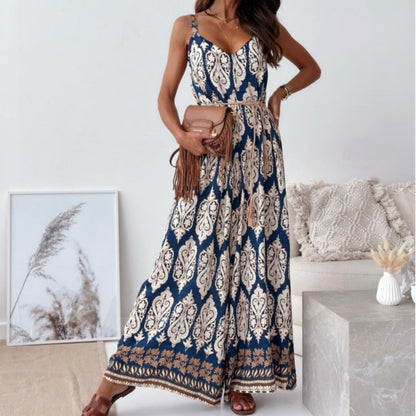 🌸Zeitlich begrenzt 50% RABATT🌸Trendiger rückenfreier Jumpsuit für Damen mit Quastengürtel🔥