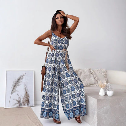 🌸Zeitlich begrenzt 50% RABATT🌸Trendiger rückenfreier Jumpsuit für Damen mit Quastengürtel🔥