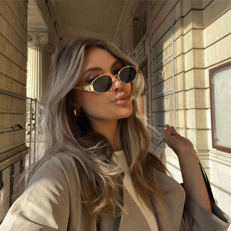 🔥2025 HEIßER VERKAUF🔥Vintage Sonnenbrille mit ovalem Rahmen und Etui