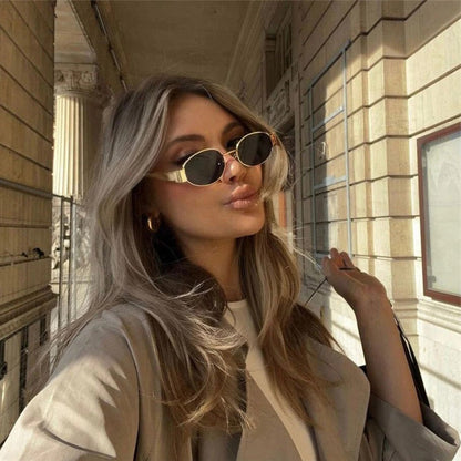 🔥2025 HEIßER VERKAUF🔥Vintage Sonnenbrille mit ovalem Rahmen und Etui