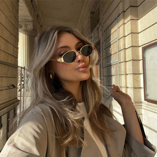 🔥2025 HEIßER VERKAUF🔥Vintage Sonnenbrille mit ovalem Rahmen und Etui