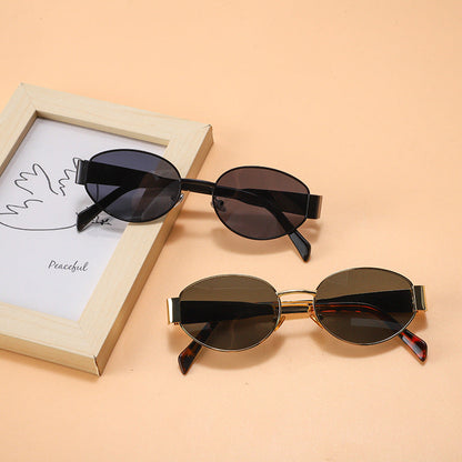 🔥2025 HEIßER VERKAUF🔥Vintage Sonnenbrille mit ovalem Rahmen und Etui